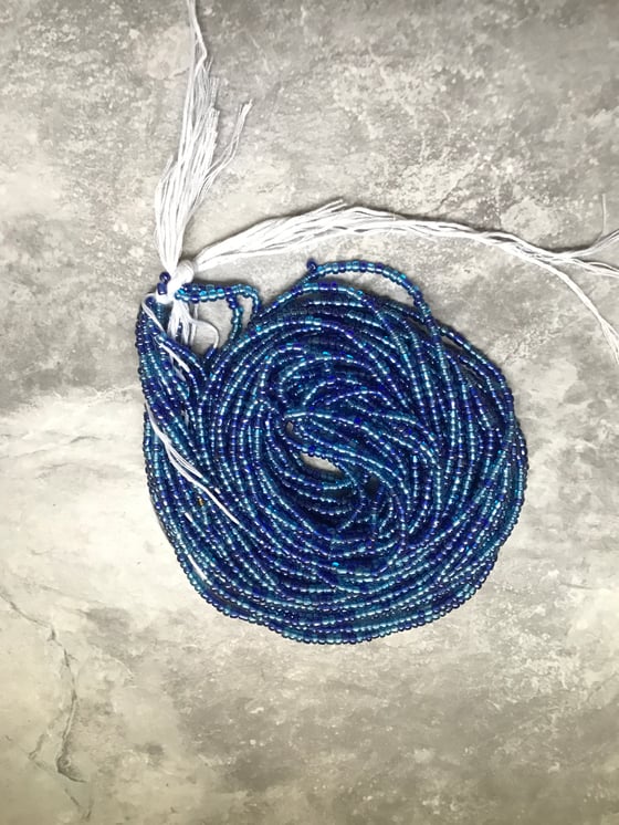 Image of Blue tie waistbead