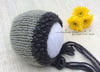 Moss stitch bonnet - Grey
