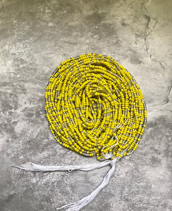 Image of Yellow tie waistbead