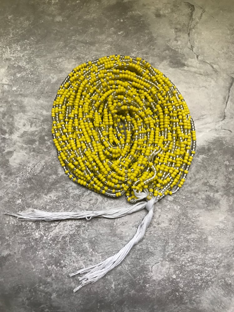 Image of Yellow tie waistbead