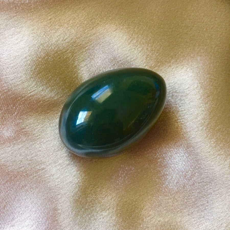 Image of AUTHENTIC DARK NEPHRITE JADE YONI EGG. UN-DRILLED, MEDIUM