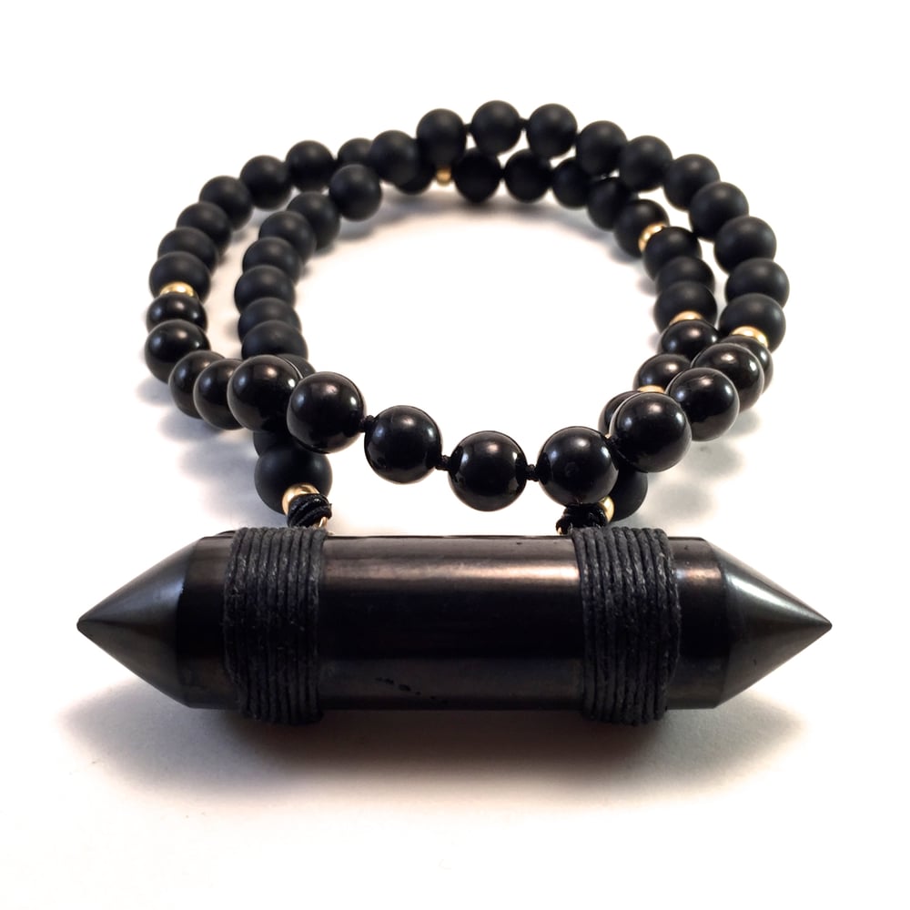 Image of Infinite Purpose Mala. Onyx & Shungite 