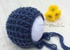 Basket weave bonnet - blue