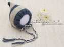 Striped pixie bonnet