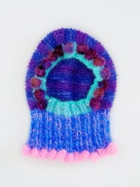 Image 5 of Sofie And Iris Striped Dark and Blue, Pink, Blue and Turquoise Mohair Balaclava