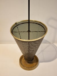 Image 2 of Umbrella Stand of Perforated Metal & Brass