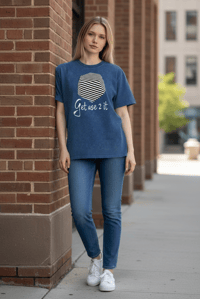 Image 4 of Get Use 2 It Snow Washed Oversized T-shirt Blue