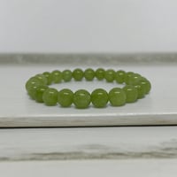 Olive Green Peridot Natural Stone Bracelet