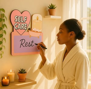 Self care dry erase resin art 