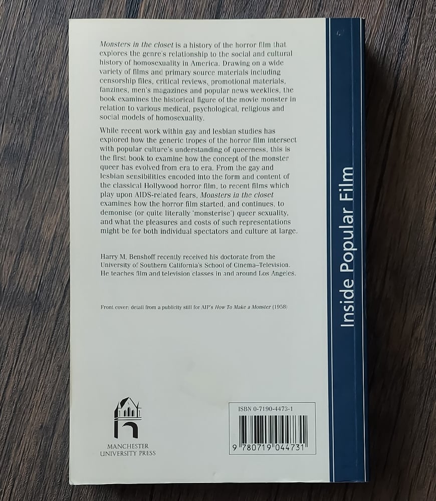 Monsters in the Closet: Homosexuality and the Horror Film, by Harry Benshoff