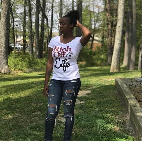 Image of Rich Off Life Scoop Neck Tee