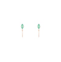 Image 1 of Emerald Marquise Mini Hoop Earring