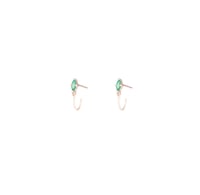 Image 3 of Emerald Marquise Mini Hoop Earring