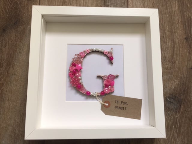 Image of Personalised Beaded Letter Frame