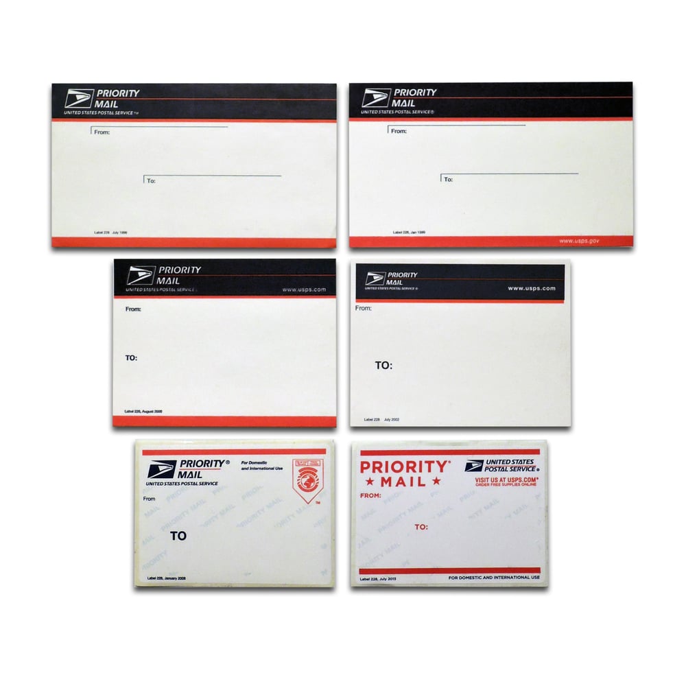 vintage USPS Priority mail label pack | Pizza Fridays