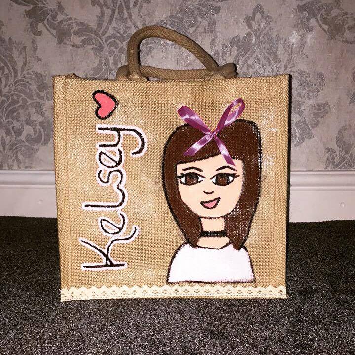 Custom Hand Painted Jute Bag x2 Jute Bags By CB