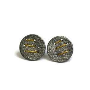 Image of Sewn Up Earrings with 3 stitches