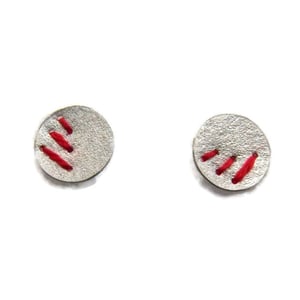Image of Sewn Up Earrings with 3 stitches