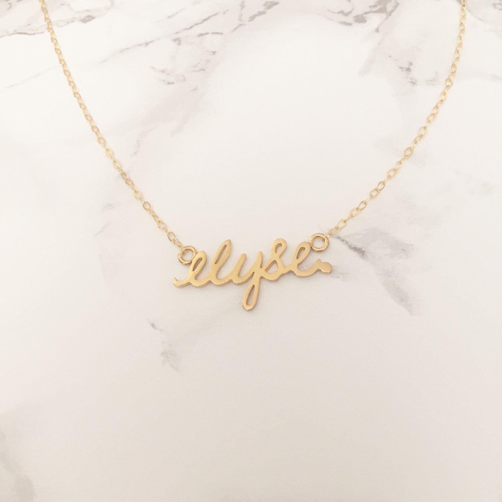 Custom made handwriting signature necklace with Singapore chain in Sterling  Silver or solid karat gold.