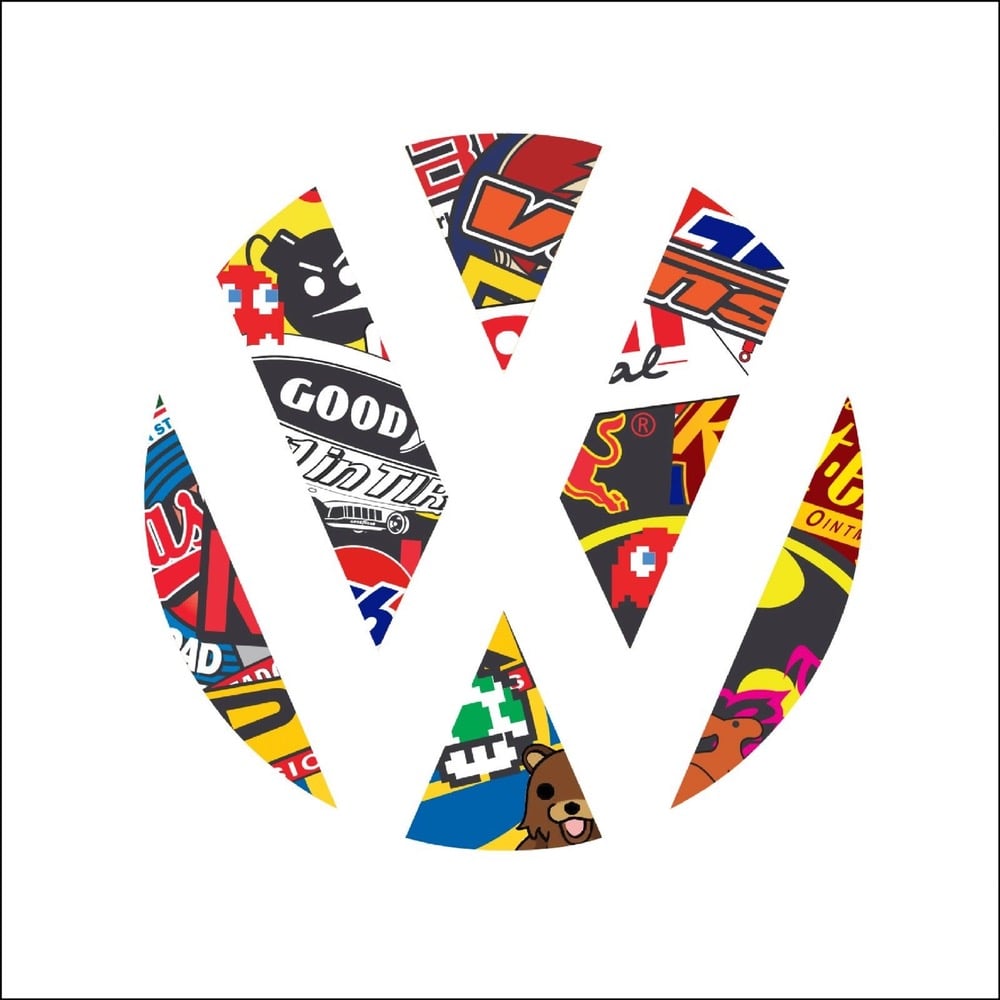 Image of Plaid /German Flag / Sticker bomb Rear Badge Vinyl inserts Fits: MK4 / MK5 / MK6 GOLF