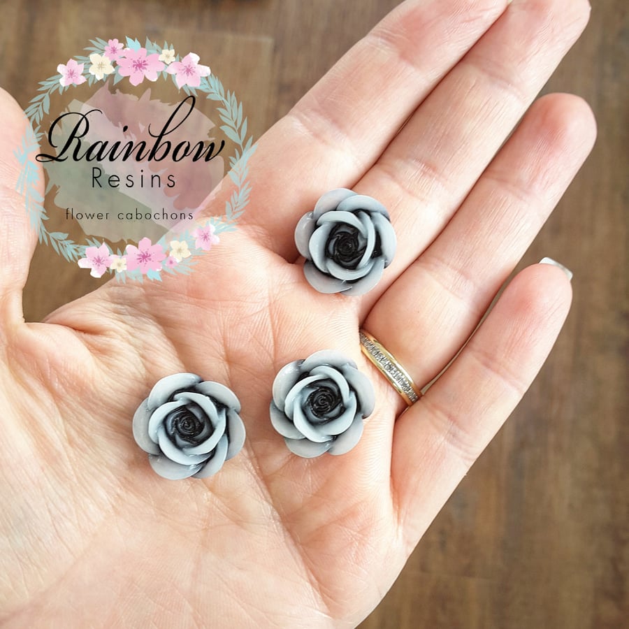 Image of Grey/black roses x 10