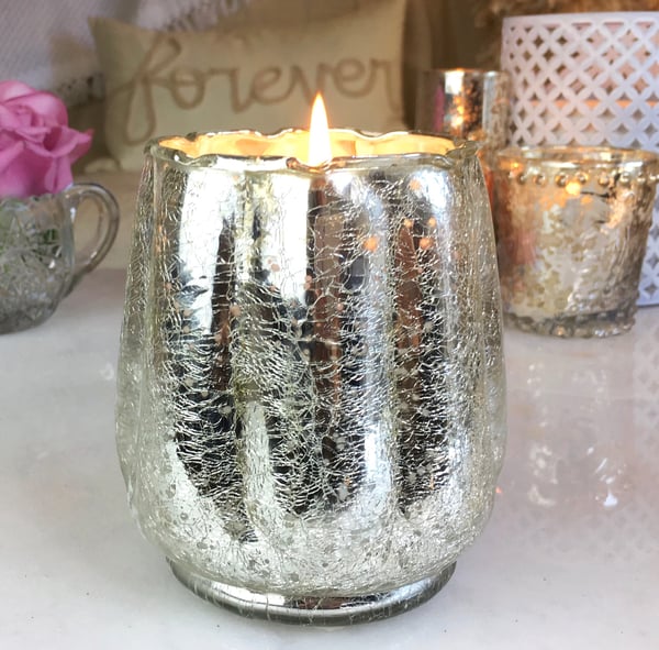 Image of Large Mercury Glass Candle