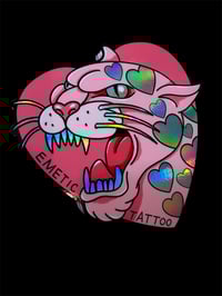 Panther Heart Holographic Sticker