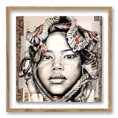 Image of Paper Art Print - "Femme Mursi"