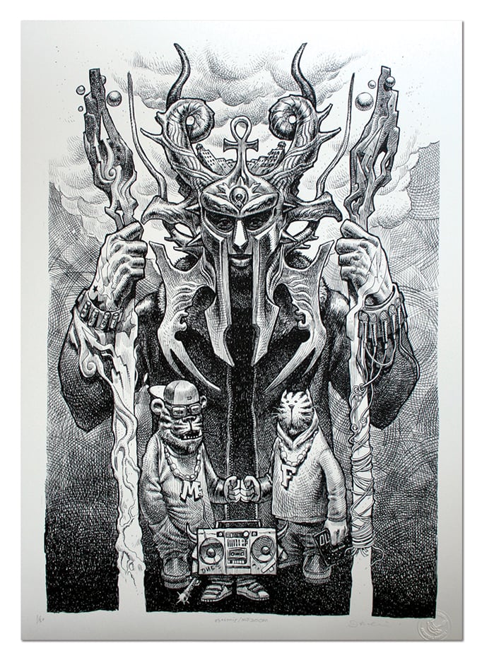 Image of MF DOOM (Black and White)  - Limited Edition Giclee Print A2
