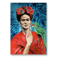 Image 1 of Paper Art Print - "Frida au perroquet"