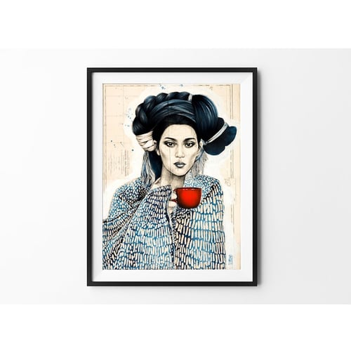 Image of Paper Art Print - "La tasse rouge"