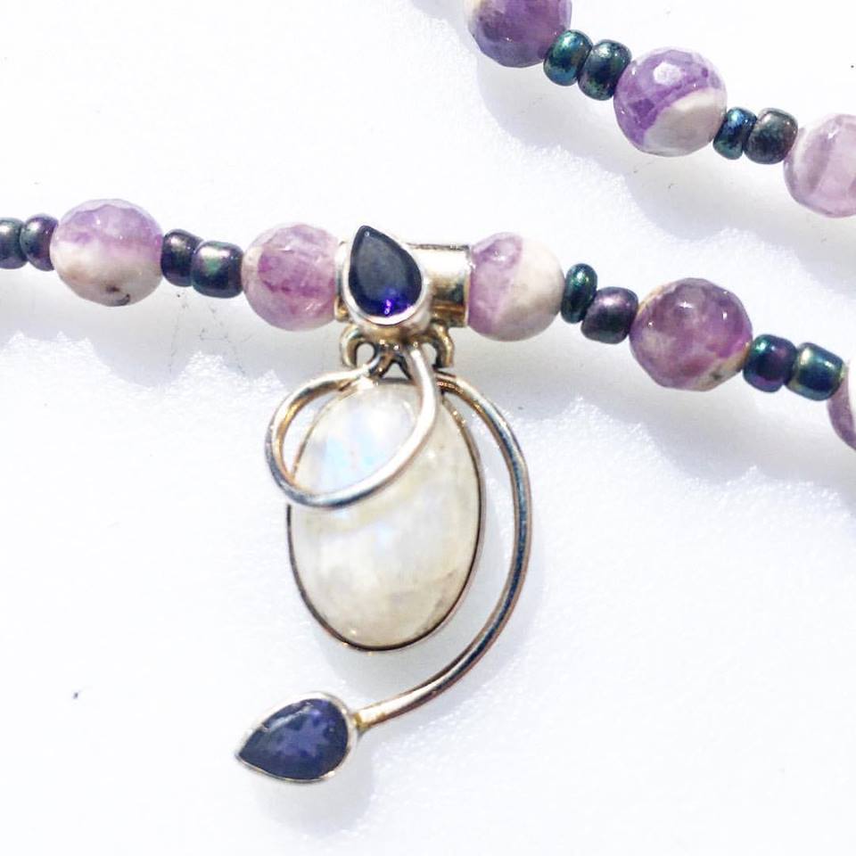 Image of AWAKEN to your HIGHER SELF~SS with Moonstone and Amethyst Necklace 