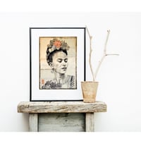 Image 5 of Paper Art Print - "Frida N&B"