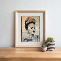 Image 3 of Paper Art Print - "Frida N&B"