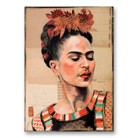 Image 1 of Paper Art Print - "Frida en couleur"