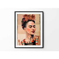 Image 3 of Paper Art Print - "Frida en couleur"