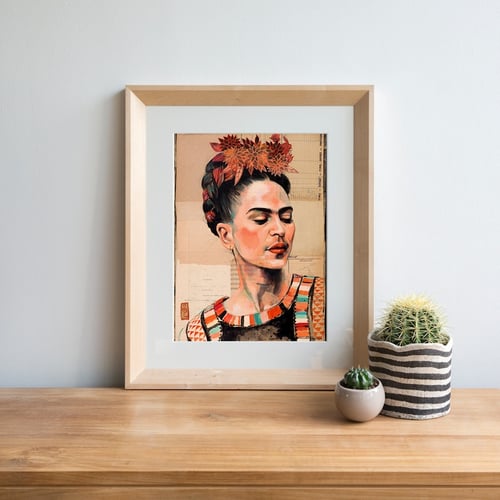 Image of Paper Art Print - "Frida en couleur"
