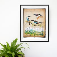 Image 2 of Paper Art Print - "Toucans"