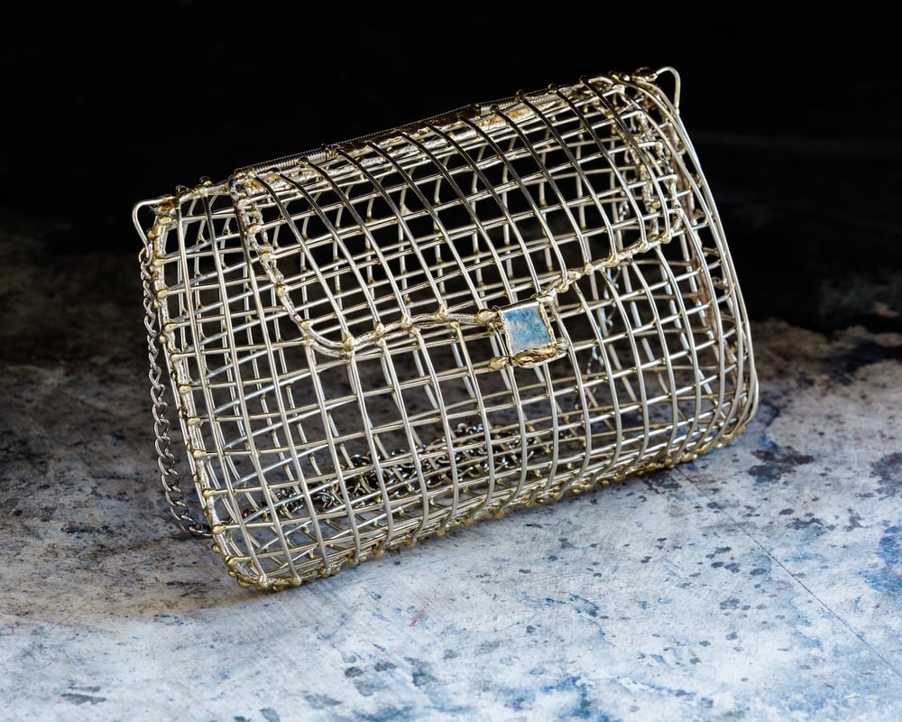 Image of Large Brass Cage Clutch