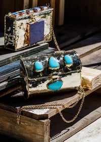Image 2 of Turquoise and Brass Clutch