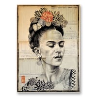 Image 1 of Canva Art Print - "Frida en N&B"