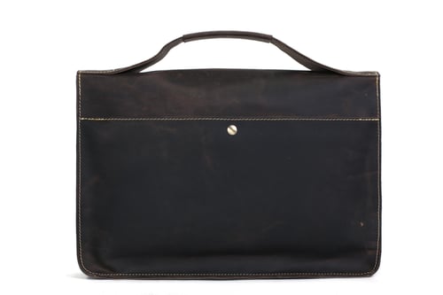 Image of Vintage Style Genuine Leather Briefcase Men's Messenger Bag Laptop Bag Business Handbag 9081