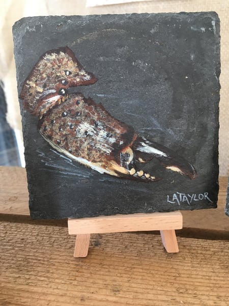 Image of Crab Claw Mini Slate Painting