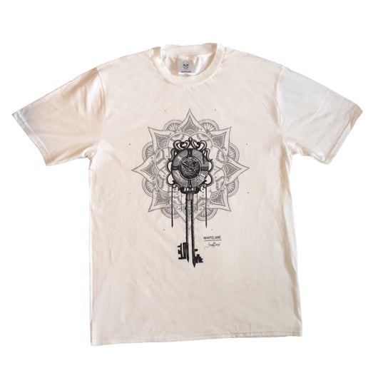 Image of Whitelane. x Jessica Barros collaboration clock & key tshirt - White