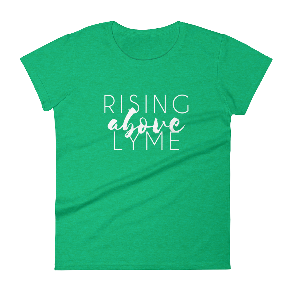 Image of Rising Above Lyme Heather Green Womens Tee