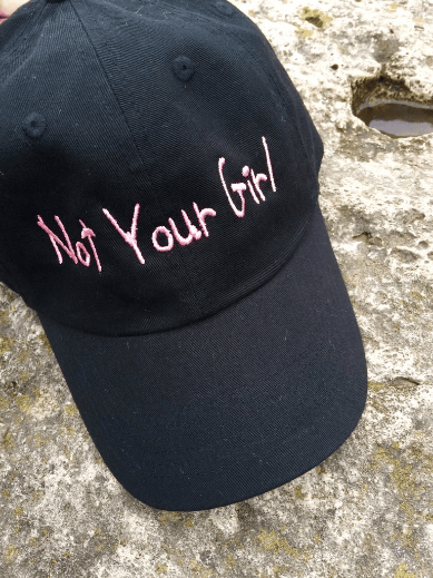 Image of Black and Pink "Not Your Girl" Dad Hat