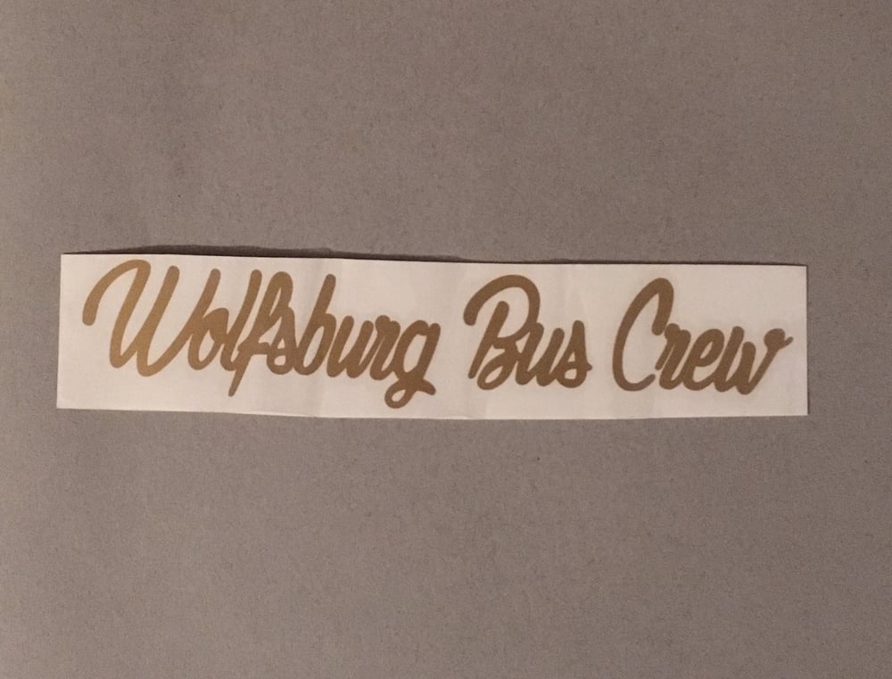 Image of Wolfsburg Bus Crew Script Sticker [MEDIUM] 27cm x 4.5cm
