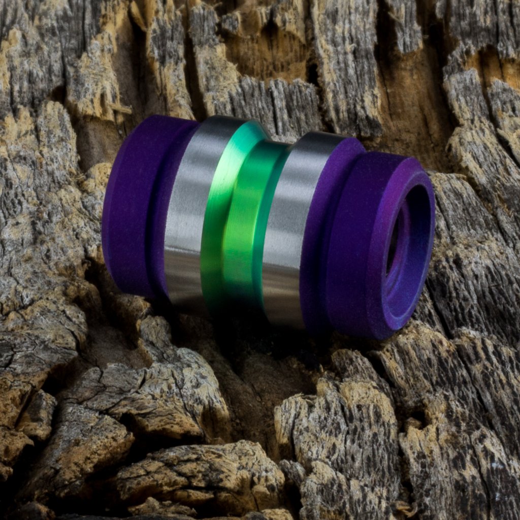 Image of Keg Lime & Deep Purple Ti Bead #1