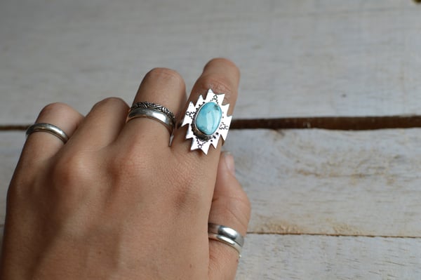 Image of Kingman Turquoise Warrior Ring