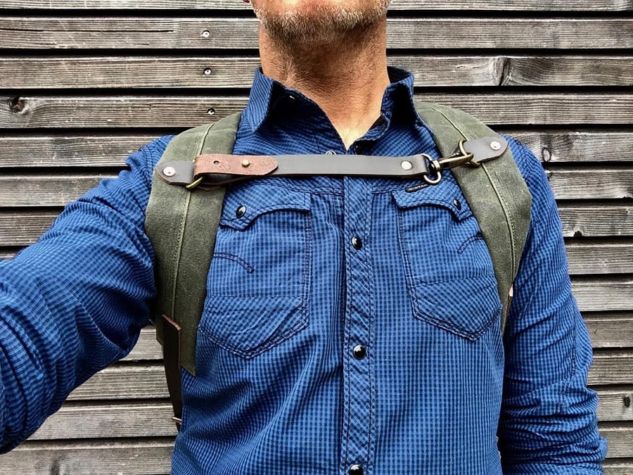 Image of Adding a leather sternum strap to my backpack